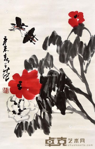 崔子范 花蝶 69×44cm