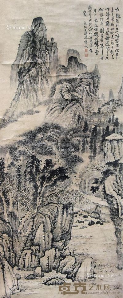 石涛 山水 167×70cm