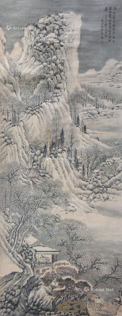 黄鼎 山水 175×70cm