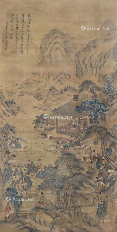 金廷标 兰亭雅集图 136×68cm
