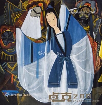 林风眠 戏曲人物 69×68cm