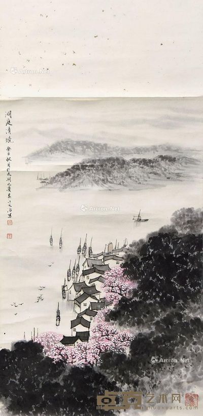 宋文治 太湖之滨娄江 69×44cm