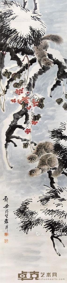 程璋 松鼠 136×33cm