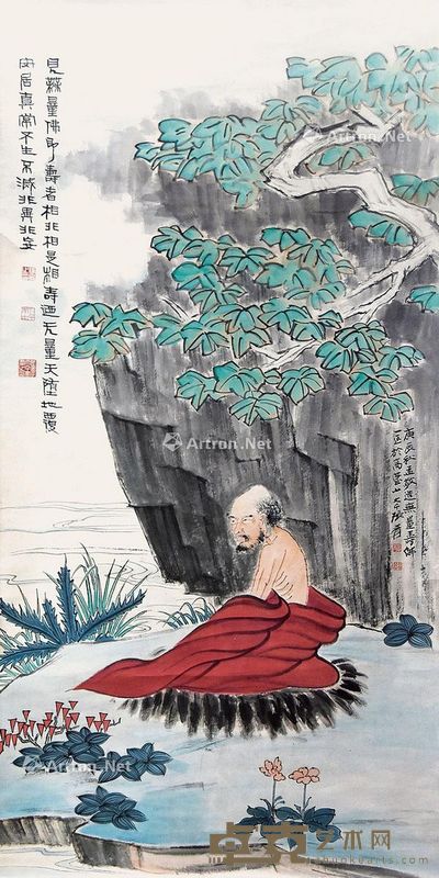 张大千 罗汉 130×66cm
