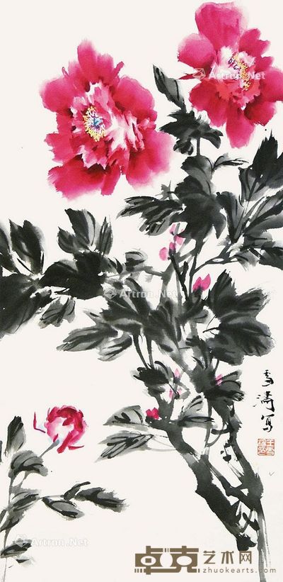王雪涛 牡丹 58×29cm