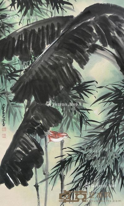 陈佩秋 花鸟 67×41cm