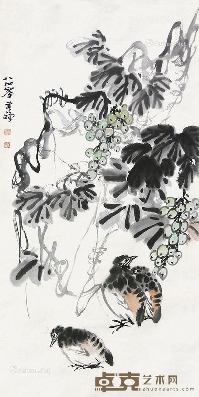 李苦禅 花鸟 133×67cm