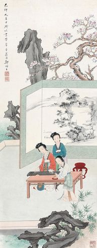 郑师玄 抚琴图