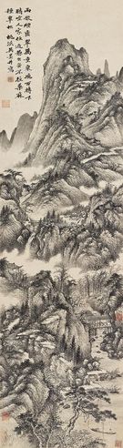 吴历 雨散飞泉图