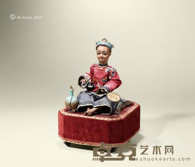 清 人物座像八音盒 高30.4cm