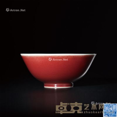 清乾隆 霁红釉碗 直径19.4cm