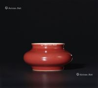 清乾隆 霁红釉水盂