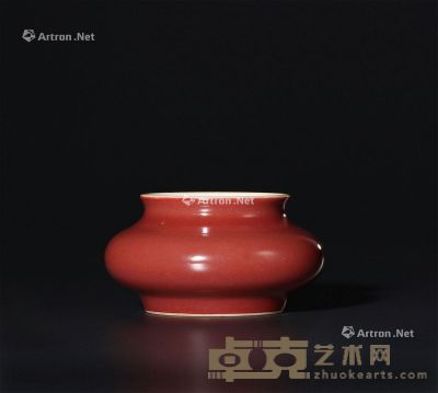 清乾隆 霁红釉水盂 直径10cm