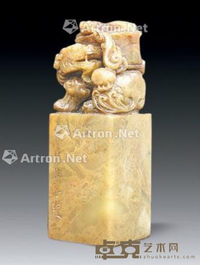 旧寿山石印章 高15.5cm