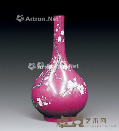 珐琅彩梅花瓶 高28cm