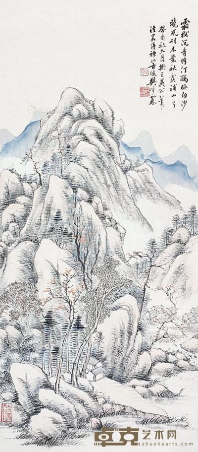 樊浩霖 霜樾沉青峰 83×37cm