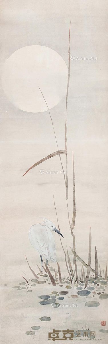 高奇峰 花鸟 127×41cm