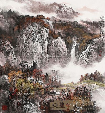 吕元忠 雨过林霏清石气 96×91cm