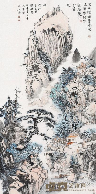 吴海立 沉水擢烟青缭绕 133×66cm