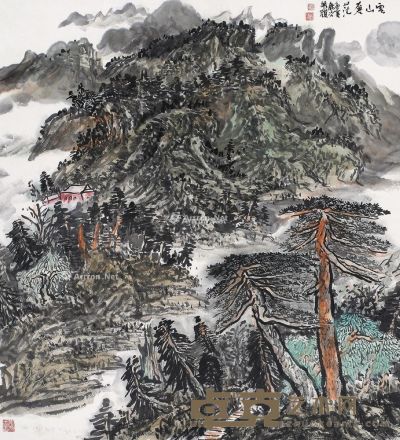 梁耀 山水 68×63cm