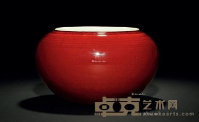 清18世纪 红釉钵式洗 直径11.5cm