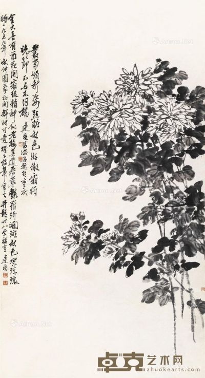 冯建吴 花卉 130×69cm