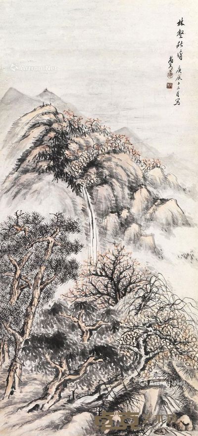 芮敬予 山水 105×48cm