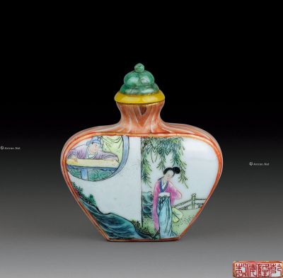 清乾隆（1736-1795） 粉彩仕女图鼻烟壶