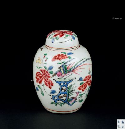 清雍正（1723-1735） 粉彩花鸟纹瓶