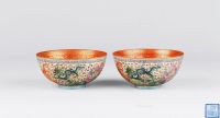 清代（1644-1911） 薄胎铜体粉彩龙纹碗