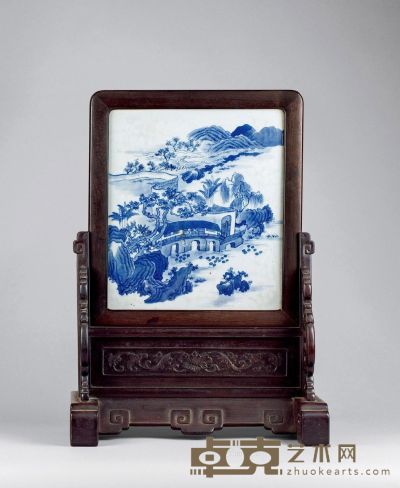 清乾隆（1736-1795） 青花瓷板插屏 高52cm