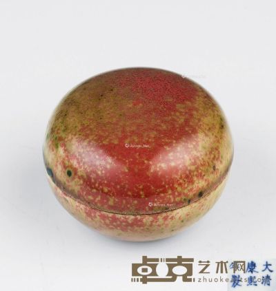 清代（1644-1911） 豇豆红印泥盒 直径7.3cm；高5.3cm