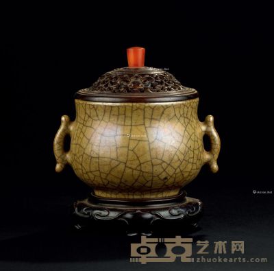 清代（1644-1911） 哥釉香炉 高13cm