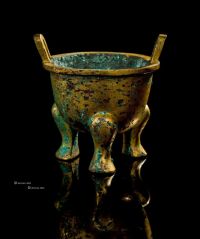 汉代（B.C.206-A.D.220） 铜鎏金三足鼎