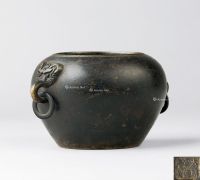 明代-清代（1368-1911） 铜双兽耳香炉