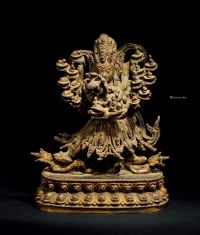 明代（1368-1644） 铜镀金欢喜佛像