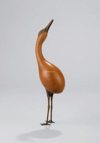 清代（1644-1911） 天然立鹤葫芦摆件