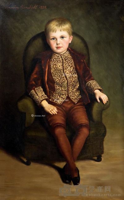 Genevieve Marshall 1888年作 小男孩 油画 114×71cm