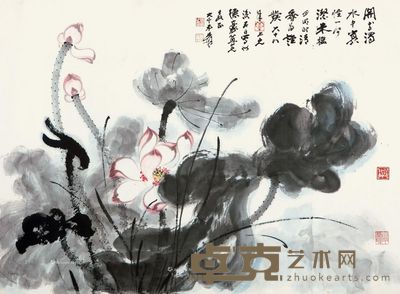 张大千 荷花 71×96cm