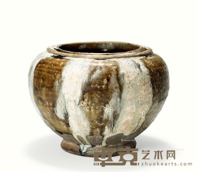唐代 鲁山花釉罐 高13.4cm