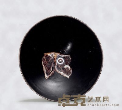 宋代 吉州黑釉木叶纹盏 口径14.5cm