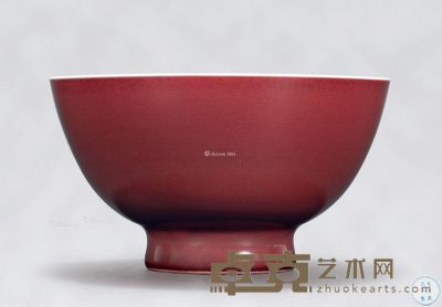 清代 雍正 红釉碗 口径15cm
