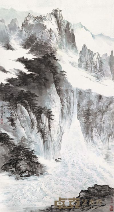 裴希明 峡江图 87×46cm