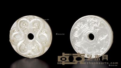 清中期 白玉螭龙纹璧 直径5.7cm