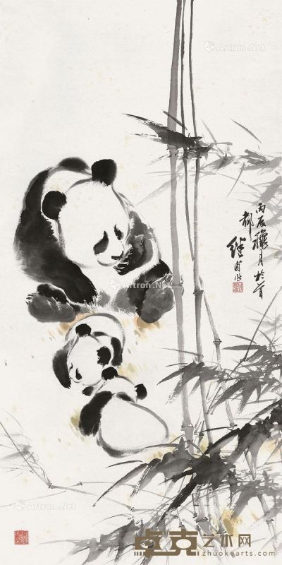 刘继卣 熊猫 138×69cm