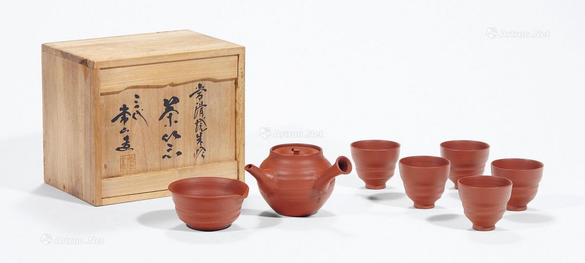 日本昭和时期三代常山造常滑烧朱泥茶具（一组七件）_2016秋季艺术品 