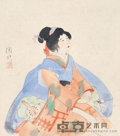 掬水 日本女人 27×24cm