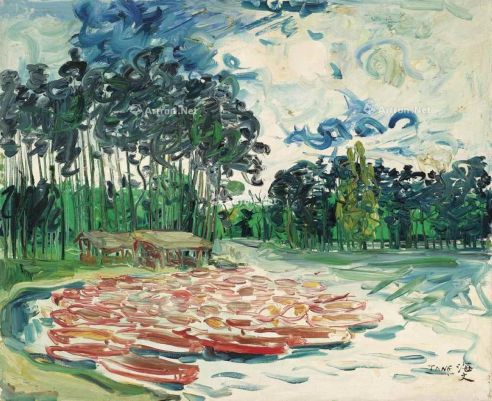 曾海文 1959-1961年作 《风景（布洛涅森林）》 油彩 画布