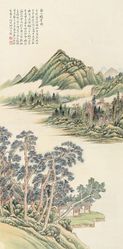 沈塘 南山积翠图
