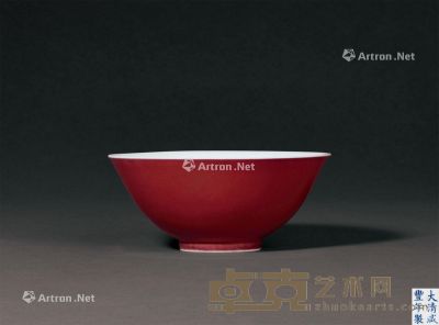 清咸丰 霁红釉碗 直径15.7cm